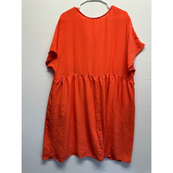Chicsoul Oversized Bright Orange Babydoll Flowy Dress Size 2XL Feminine NWOT - Picture 6 of 8